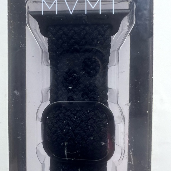 BRAID ADJUSTABLE APPLE WATCH BAND, CLOTH MATERIAL, FITS 45mm, 44mm, 42mm, BLACK - Picture 6 of 6